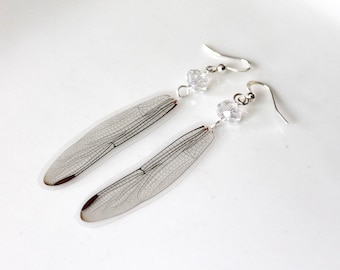 Dragonfly Earrings, Real Damsel Fly Wing Earrings, Natural History Jewelry