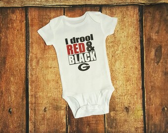 I Drool Red & Black Georgia Onesie