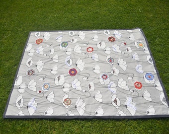 Handmade patchwork quilt - Picnic Blanket - Holiday & Birthday Gifts - Toddler Quilt - Beach blanket - Bedding Throw - Picnic Rug - Playmat
