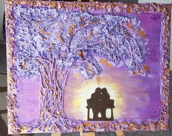 Picture two fell in love under a tree