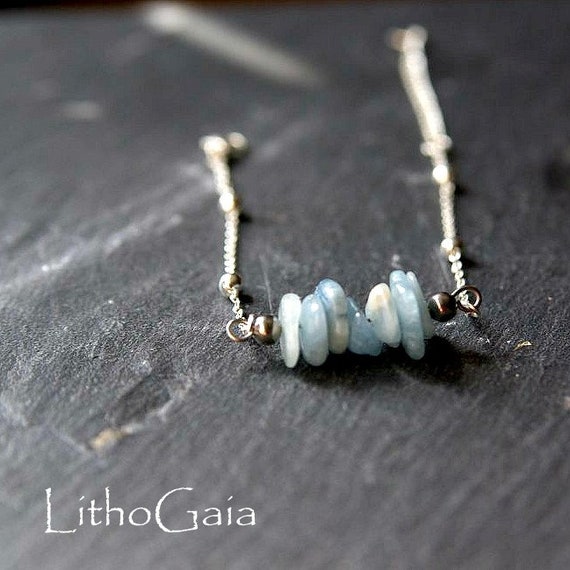 Aquamarine Bar Bracelet, Silver 925 necklace, Aquamarine Gemstone, birthstone, Aquamarine jewelry, Minimalist, Zodiac Bracelet