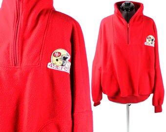 Vintage Retro Red NFL San Fransisco 49ers Fleece Medium/Large