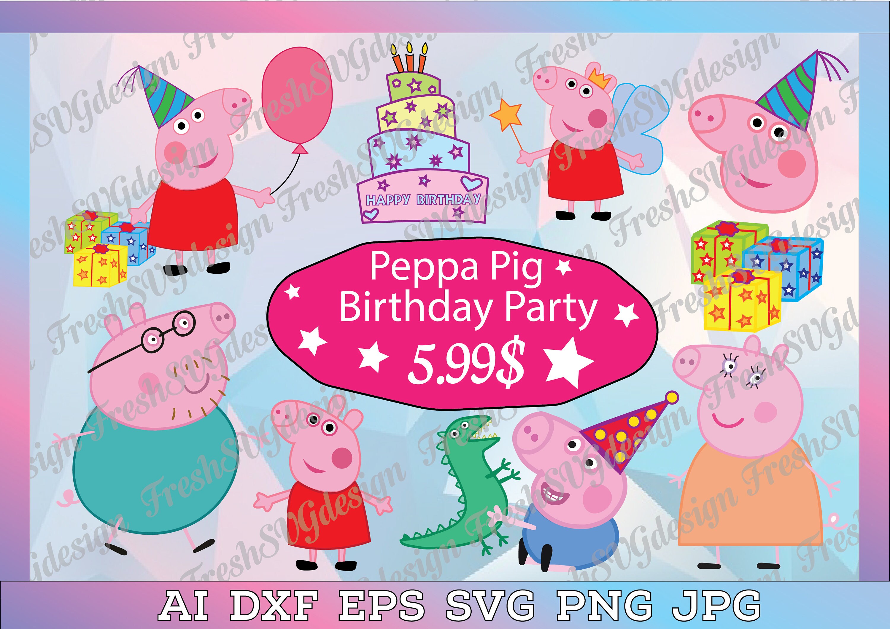 Download Peppa Pig SVG, Peppa Pig Birthday Clipart, George Digital ...
