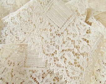 Ancienne dentelle, dentelle Français, dentelle ancienne garniture, nuptiale, pays Français, garniture dentelle, couture, victorien, Shabby chic, que Français de la maison, plus de 7,6 yards