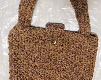 Market Bag Hand Crochet 12"x12" Wool/Acrylic