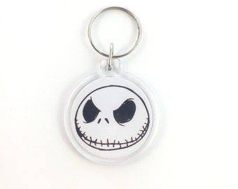 Nightmare Before Christmas Jack Skellington Skull Keychain - Zipper Charm