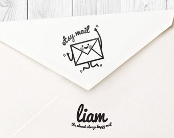 Liam etsy mail rubber stamp - FREE SHIPPING WORLDWIDE*