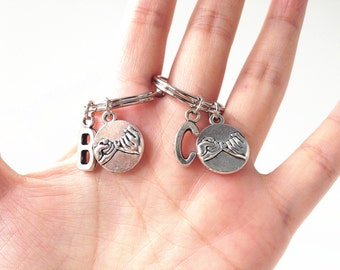 2 pinky promise keychain,Pinky Swear Keychain,Friendship keychain, BFF keychain,best friend keychain