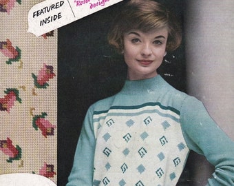 ON SALE Stitchcraft Magazine August 1958 Knitting Pattern, Crochet Pattern, Embroidery Pattern Book