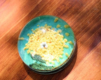 Handcrafted Paperweight - Golden Blossom