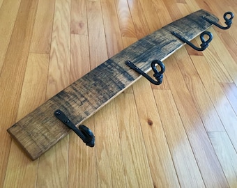Whiskey Barrel Stave Coat Rack