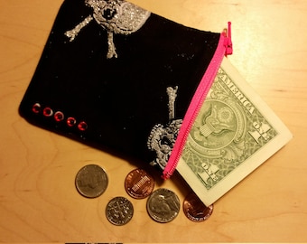 Choose Size: Shimmering Skull Pouch