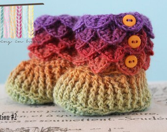 Crocodile Stitch Booties - Crochet Baby Booties - CUSTOM OPTIONS AVAILABLE