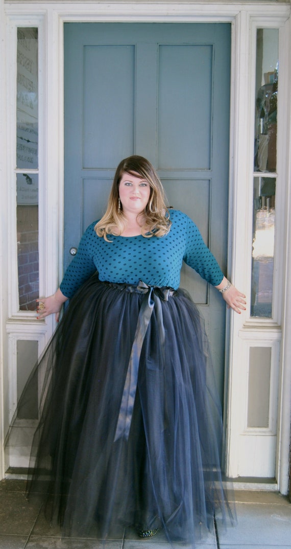 plus size tulle skirt floor length adult tutu with satin tulle skirt plus size