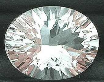 10x8 laser concave oval cut white topaz gem gemstone