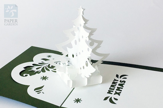 papercut template pop up card christmas tree instant how to create your own christmas card