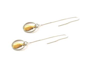 Ears fine Silver 925, silver and gold chains