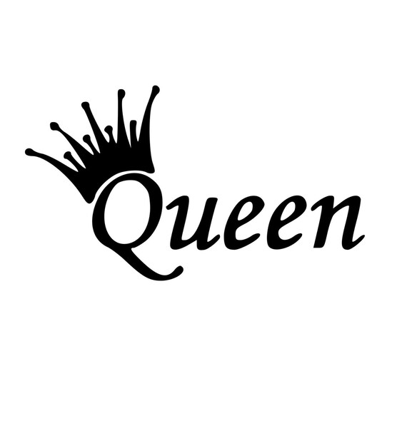 Queen with Crown Die-Cut Decal Car Window Wall Bumper Phone