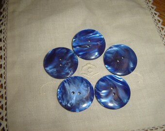 5 buttons blue IRISES / / 27 mm