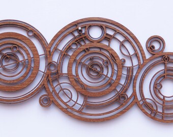 Doctor Who Name in Ancient Gallifreyan (Wood), inpired by the Doctors Crib / Cot