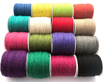 Natural Hemp Cord, Jute Cord, Twine, 2mm - choice of colours and metres