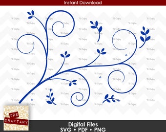 Vine with Leaves Swirls 2 SVG Files
