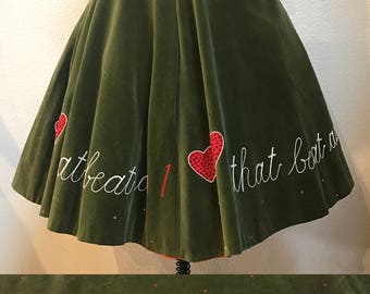 1950s Valentines Day Novelty Print Skirt