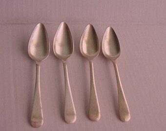 1940's Set of 4 Fruit Spoons Serrated Edge Nickel Silver EPNS Sheffield England E.L. Kitchenware