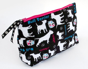 Bull Terrier make-up bag , EBT vanity case, Cosmetic Bag Psiakrew