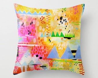 Abstract Landscape, Throw Pillow, Abstract Art Pillow, Art Pillow, Abstract Art Print, Colorful Decorative, Art Decor, Abstract Artwork