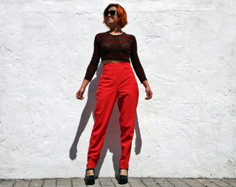 80s tapered trousers peg trousers high waist trousers peach trousers summer trousers pleated trousers harem trousers peach pants peg pants