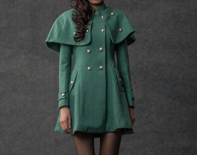 How To Pick The Perfect Winter Coat Dark Blue Wool Womens Winter Coat Military Style By Xiaolizi