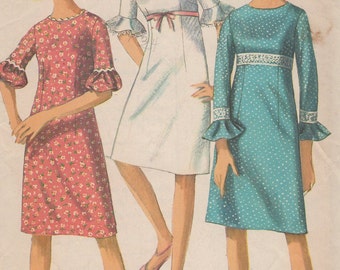 Bust 31-1966 Misses' Dress Simplicity 6441 Size 10