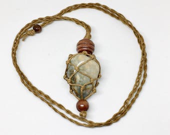 Green Jasper Moonchild Pendant - Stone Of Balance And Harmony