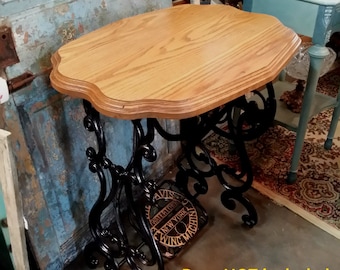 Singer Sewing Machine Treadle Table Top Only Custom Reclaimed Wood Oak