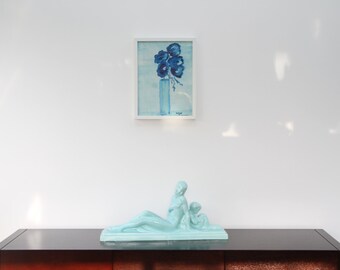 Watercolor framed under glass _ flowers