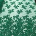 Green fashion floral design embroider with sequins and hand beaded on a medh lace-dresses-fashion-decorations-nightgown-sold by yard.