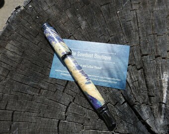 Executive Rollerball Pen, Dyed Box Elder Burl, Ink Pen, Desk Pen, Wood Pen, Pen, Gift for Him, Gift for Her, Mother's Day, Father's Day