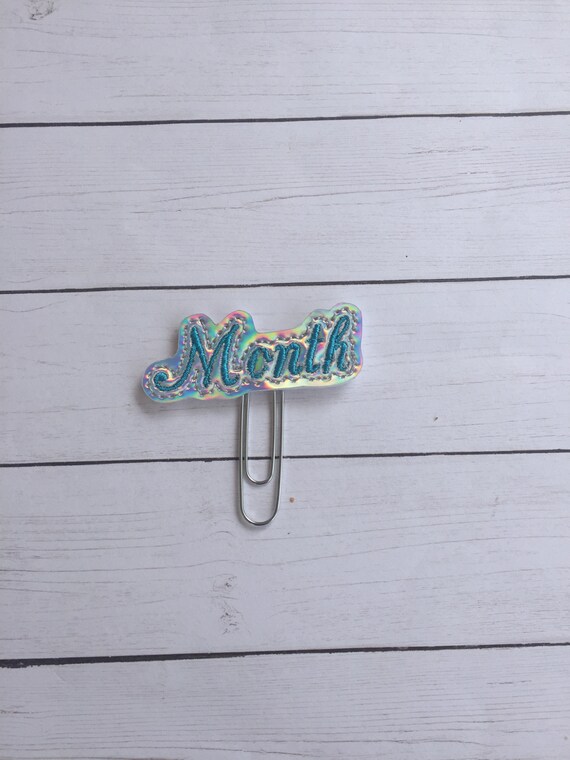 Month Holographic Planner Clip/Planner Clip/Bookmark. Name Planner Clip. Personal Planner Clip. Holo Planner Clip