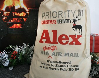 Personalised Priority Delivery Christmas Sack