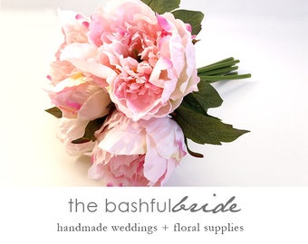 Peony bouquet, centerpiece, pale pink peony, silk peony bouquet, bridal bouquet, bridesmaid bouquet, pink peony hand tied bouquet, peony bud
