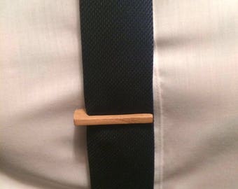 Skinny Tie Clip Grip, Solid Oak Wood,Unique Tie Slides,tie grip,tie clip. Men's accessories, Gift for Him, Groomsman Gift, Fathers Day Gift