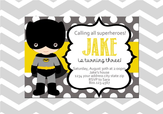 Invitación/tarjeta de cumpleaños Batman superhéroe