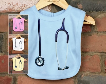 Stethoscope Baby Bibs, New Baby Gifts, Baby Clothes, Funny Baby Bibs, Baby Nurse, Baby Doctor, Nurse Gift, Baby Shower Gift, Stethoscope Bib
