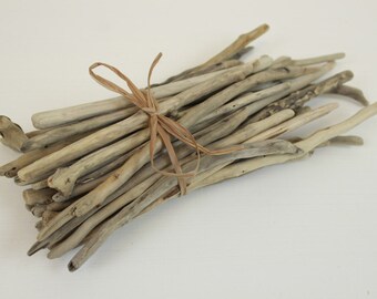 Driftwood Twigs, Vase Filler, 36 Very Thin Driftwood Sticks, 5" to 9", Driftwood Bundle