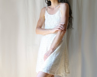 Vintage Lace Sun Dress // Spaghetti Straps // Women's SX S