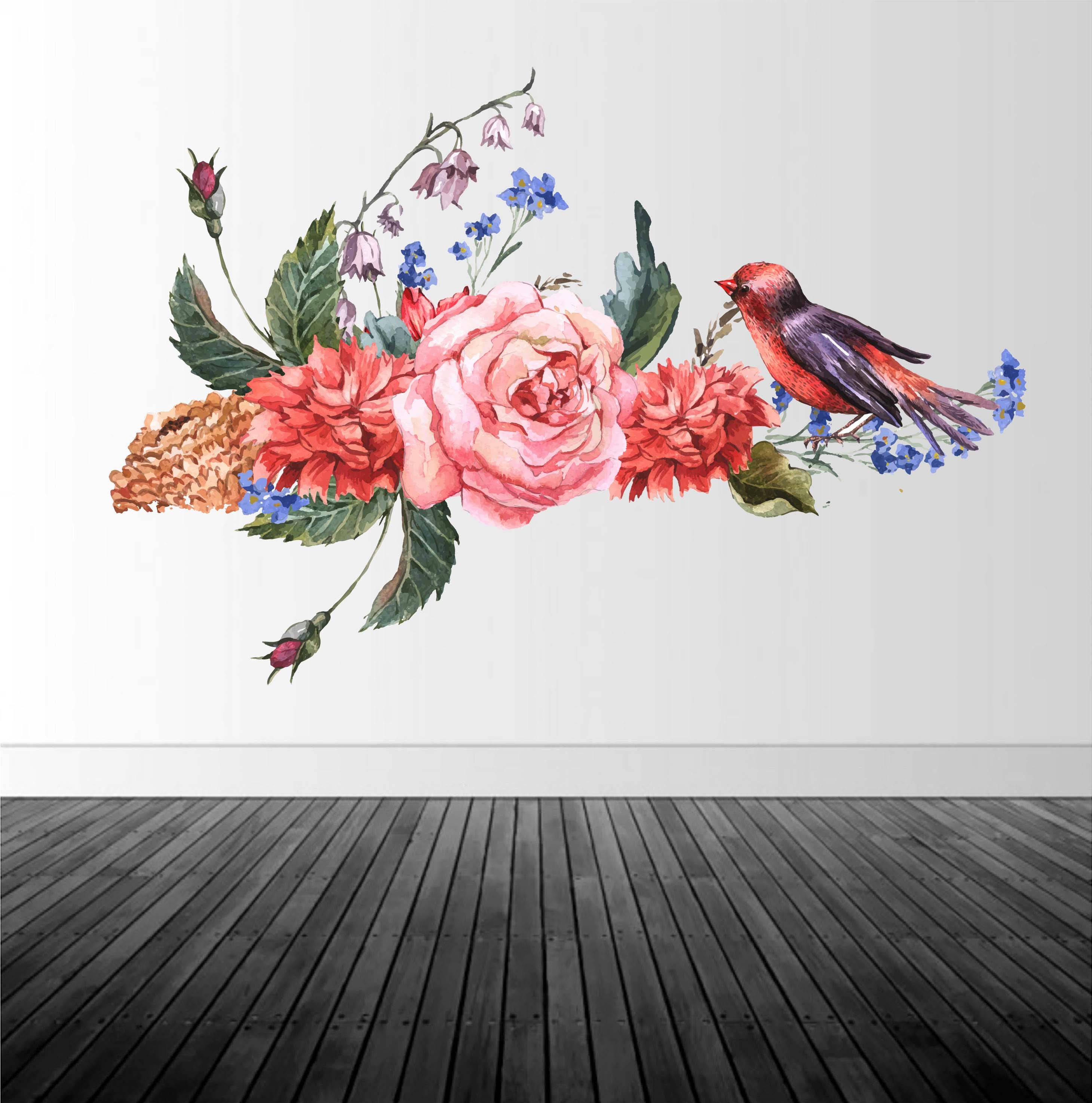 Vintage Flower Wall Decal Vintage Floral Decal Vinyl Wall   Il Fullxfull.1183929572 Dlmp 