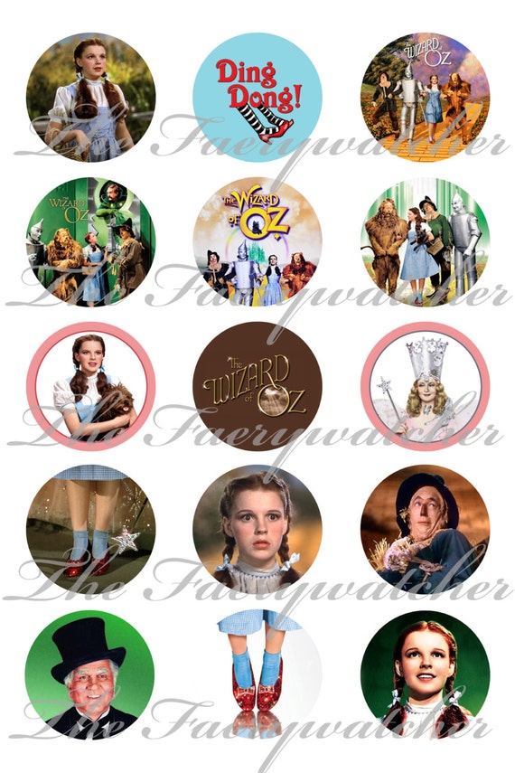1 Inch Wizard of Oz Pins or Flatback Buttons 12