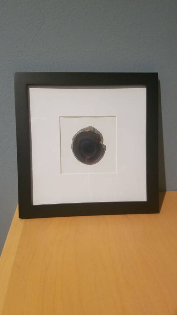 Geode art, matted and framed wall decor, various colors, 8x10 or 8x8