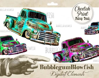 Cheetah Print leopard print Rusty Pickup Digital Graphic Design Elements